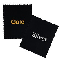 gold silver stamped microfiber lens cloth