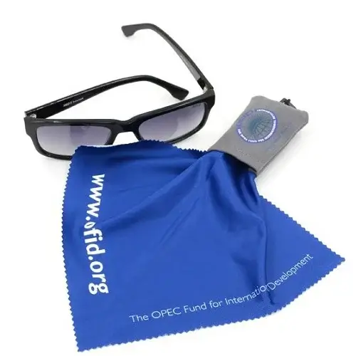 Eyeglass Cleaner Cloth Keychain - With Pouch